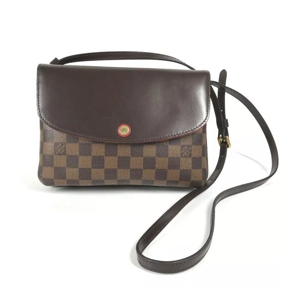LOUIS VUITTON N48259 Damier Twice Bag Crossbody Pochette Shoulder Bag - Picture 1 of 9